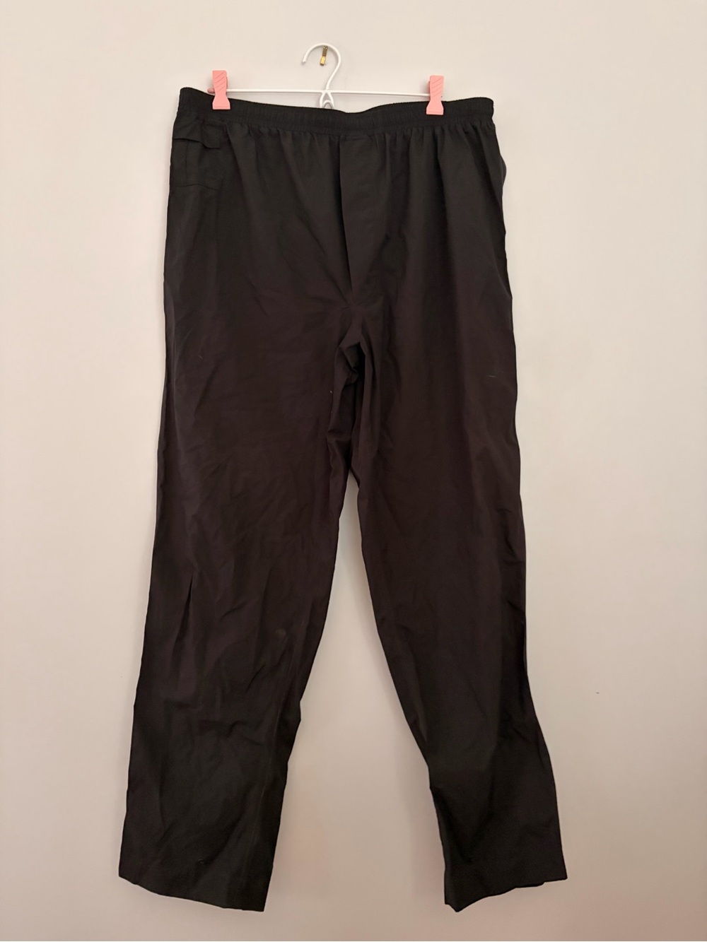 Men's Black Elastic-Waist Golf Pants